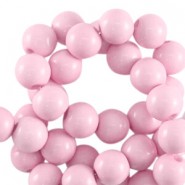 Acrylic beads 6mm round Shiny Sorbet pink